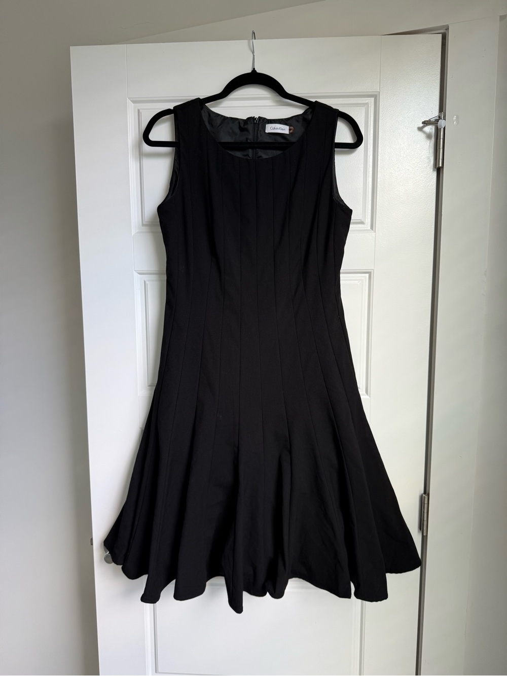 Calvin Klein Black Sleeveless Midi Fit-and-Flare Dress